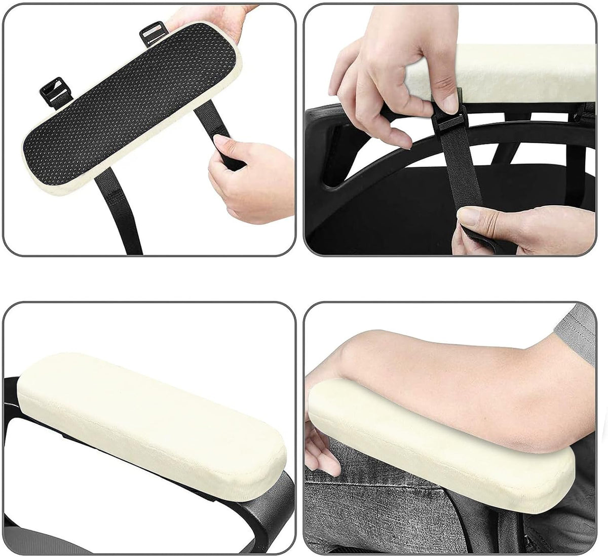 MOSISO Chair Armrest Pads, Home/Office Chair Arm Rest Covers, Black