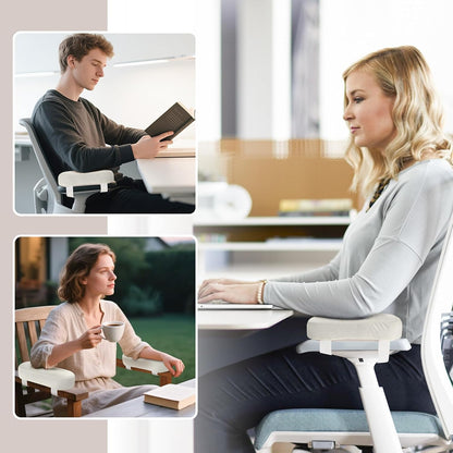 2-Pack Non-Slip Armrest Pads for Office & Gaming Chairs - Ergonomic Forearm Support Pillow for Desk, Computer & Wheelchair, Pressure Relief Cushions (Black)