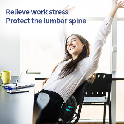 Lumbar Support Pillow for Office Chair, Memory Foam Car Back Cushion | Lumbar Pillow Lower Back with 4d Mesh Cover Adjustable Straps, Ergonomic Chair Back Pillow for Office, Car, Gaming Chairs