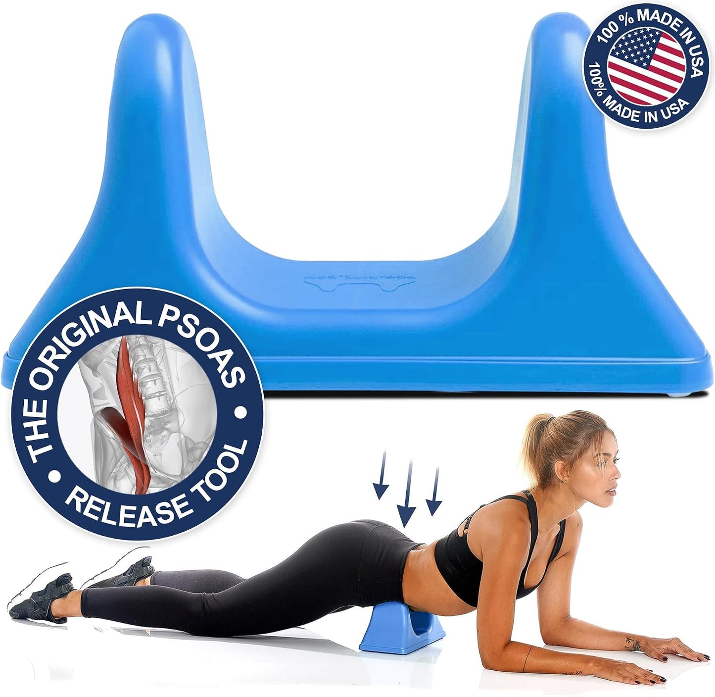 PSO-RITE Psoas Muscle Release Tool – Made in USA, Patented Deep Tissue Massage Device for Your Back, Hip Flexor & Trigger Point Relief, Night Black