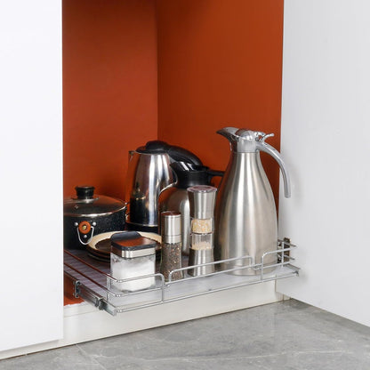 VEVOR 18.5"Wx21"Dx3.5"H Pull Out Cabinet Organizer, Heavy Duty Slide Out Pantry Shelves, Chrome-Plated Steel Roll Out Drawer, Drawer Storage for Home Under Sink, 20"Wx22"Dx7"H Install Size for Cabinet