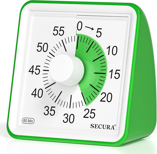 Secura Visual Timer for Kids, 60 Minute Classroom Countdown Timer for Study