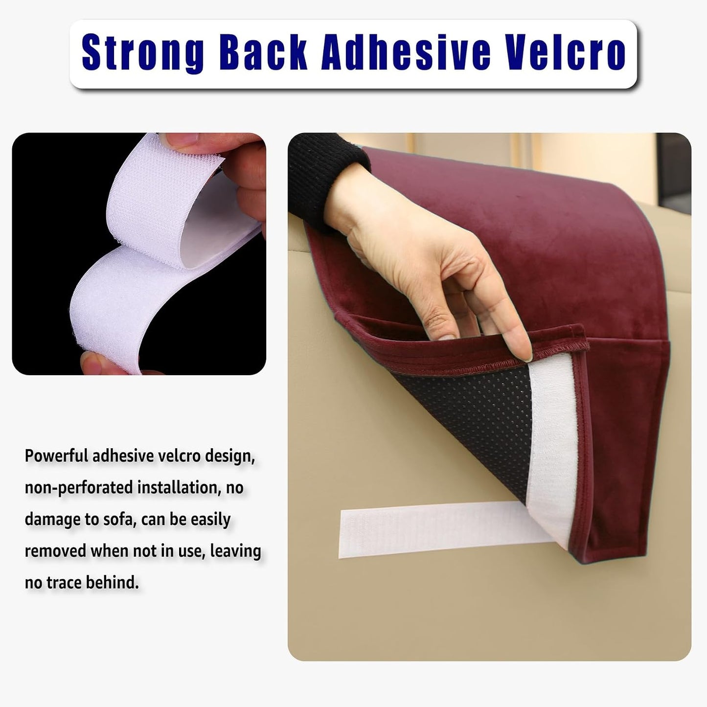 Adjustable Headrest Pillow for Recliners and Armchairs - Non-Slip Velvet Cushion for Neck Support and Pain Relief (Gray)