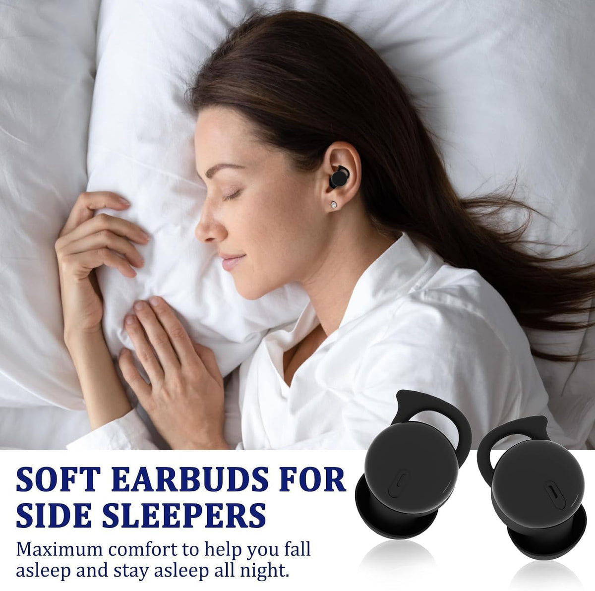 Invisible Sleep Headphones, Mini Sleep Earbuds for Side Sleepers (Beige)