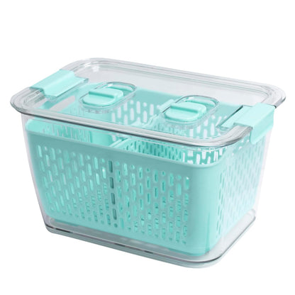 Kitchen Spaces Stackable Fridge Storage Colander Containers, Variety Pack | 3 Sizes to Store Fresh Produce, Organize Washed Fruits and Veggies, Snap and Seal Lids with Adjustable Vents, Hand Wash Only