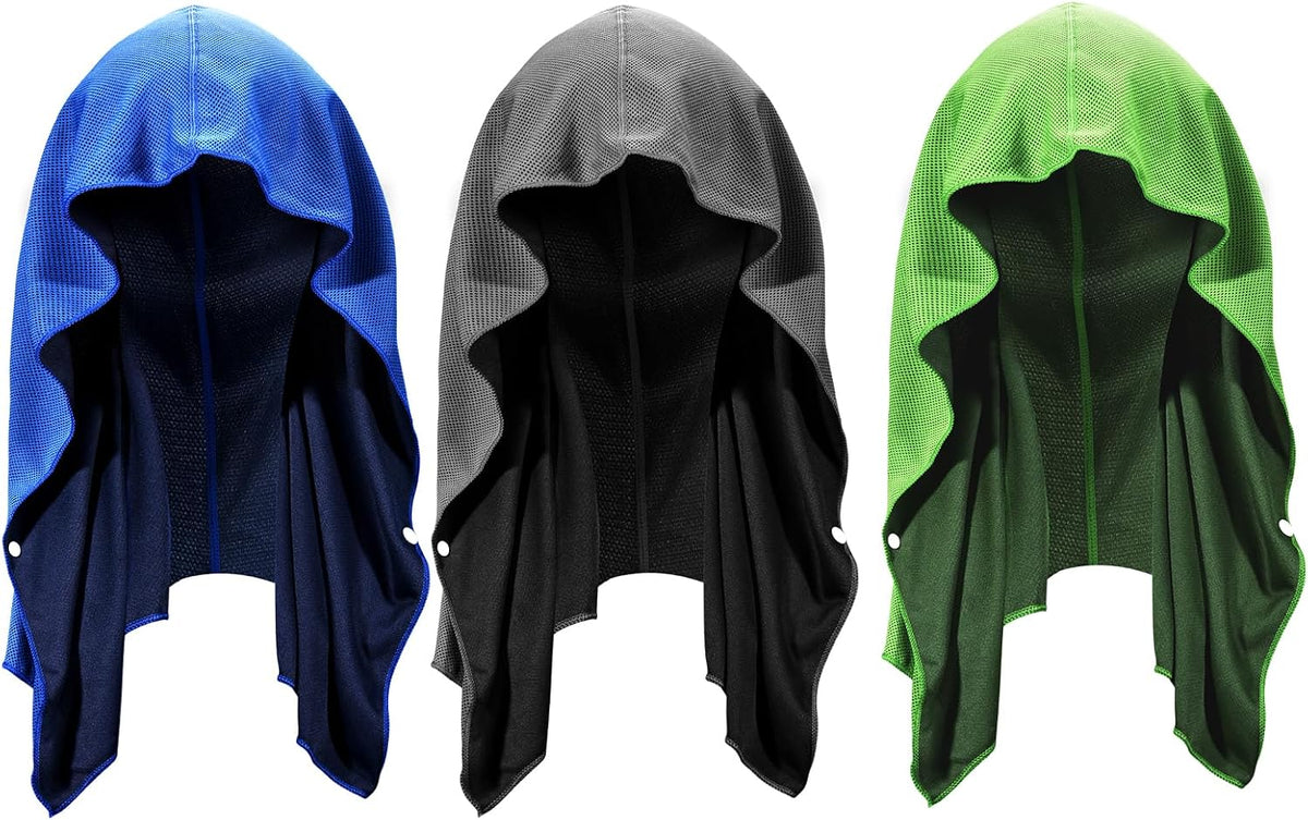 Cooling Hoodie Towel 3 Pack, Quick Drying Cooling Neck Wraps