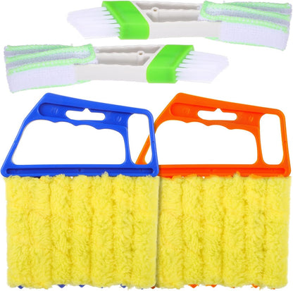 4 Pcs Blind Cleaner Tool 7 Finger Microfiber Window Blind Duster | for Cleaning, Washable, Mini Blinds Cleaner Duster Tool, for Cleaning Blinds, Ventilation Vents, Fans, and Air Conditioner