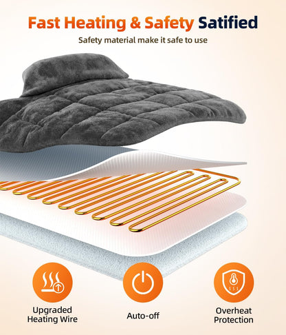 Comfytemp Heating Pad for Neck Shoulders Back, 2.6 Ib Weighted Heating Pad