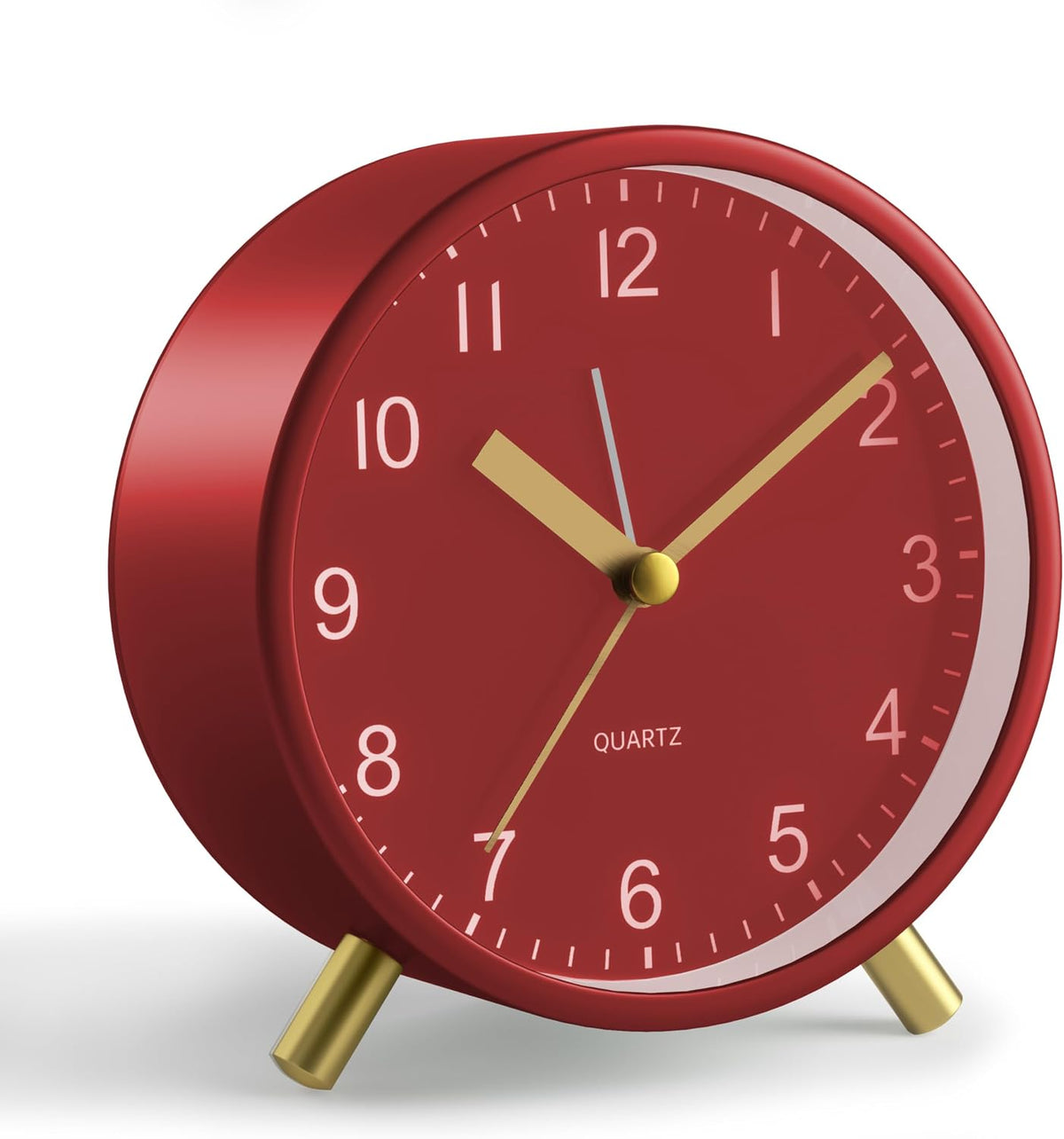 JALL Analog Alarm Clock, 4 inch Super Silent Non Ticking Small Clock with Night Light, Battery Operated, Simple Design, Easy Setting for Office, Bedroom, Bedside, Desk, Teens, Elders, Adult, Green
