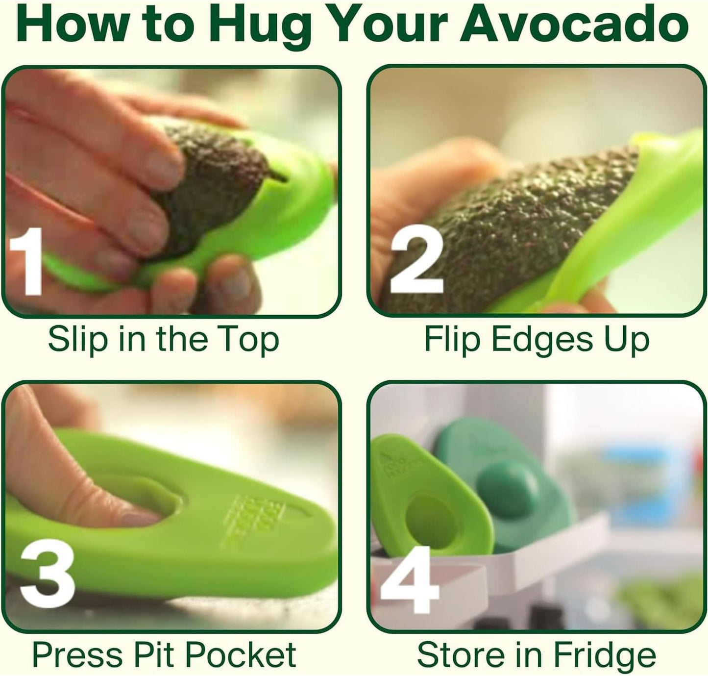 Food Huggers Avocado Hugger Single Pack - Keep Avocados Fresh with Patented Hug Design, BPA Free Food Grade Silicone Avocado Saver, Airtight Seal, Dishwasher Safe, Smart Storage Solution