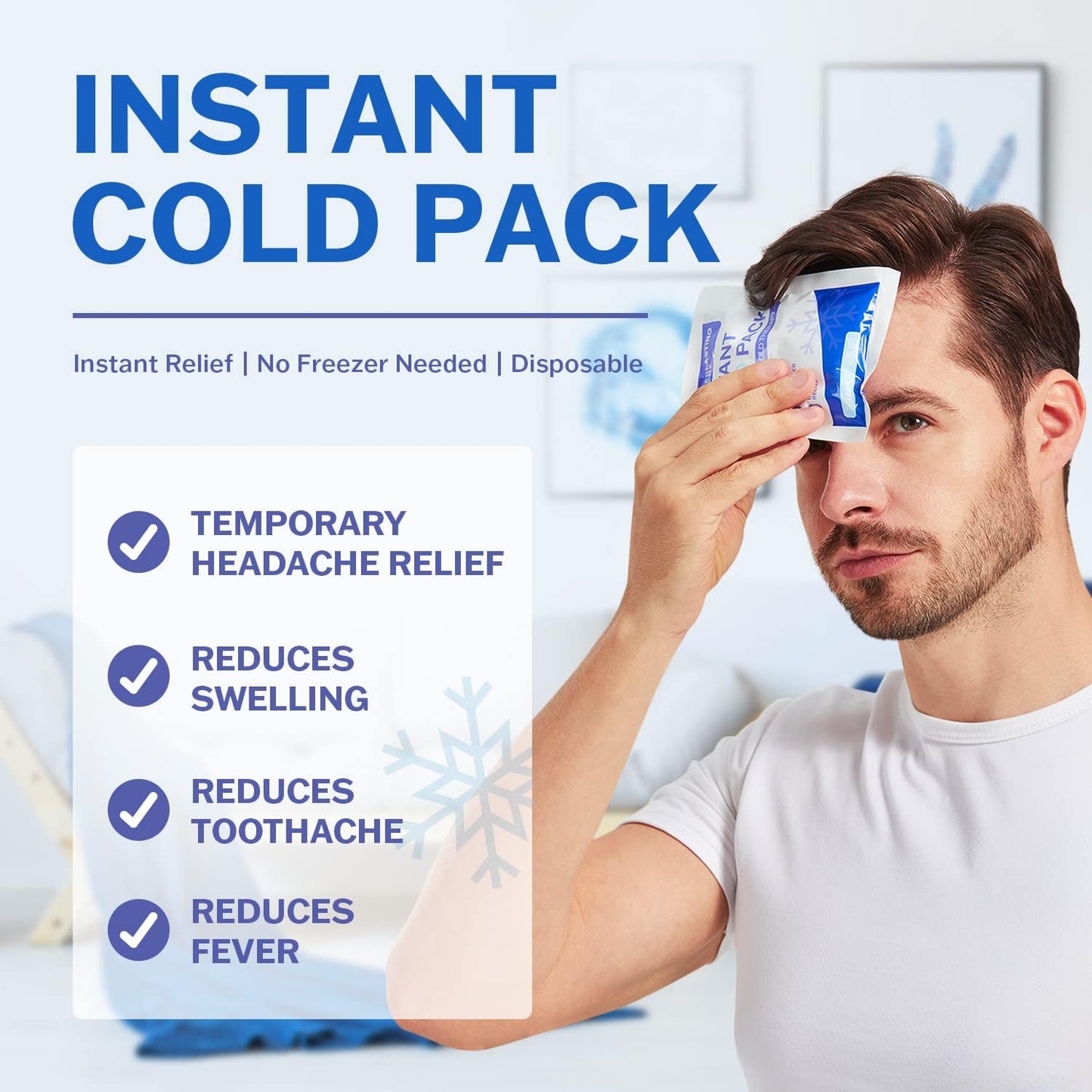 50 Pack Instant Ice Packs for Injuries, Disposable Instant Cold Pack