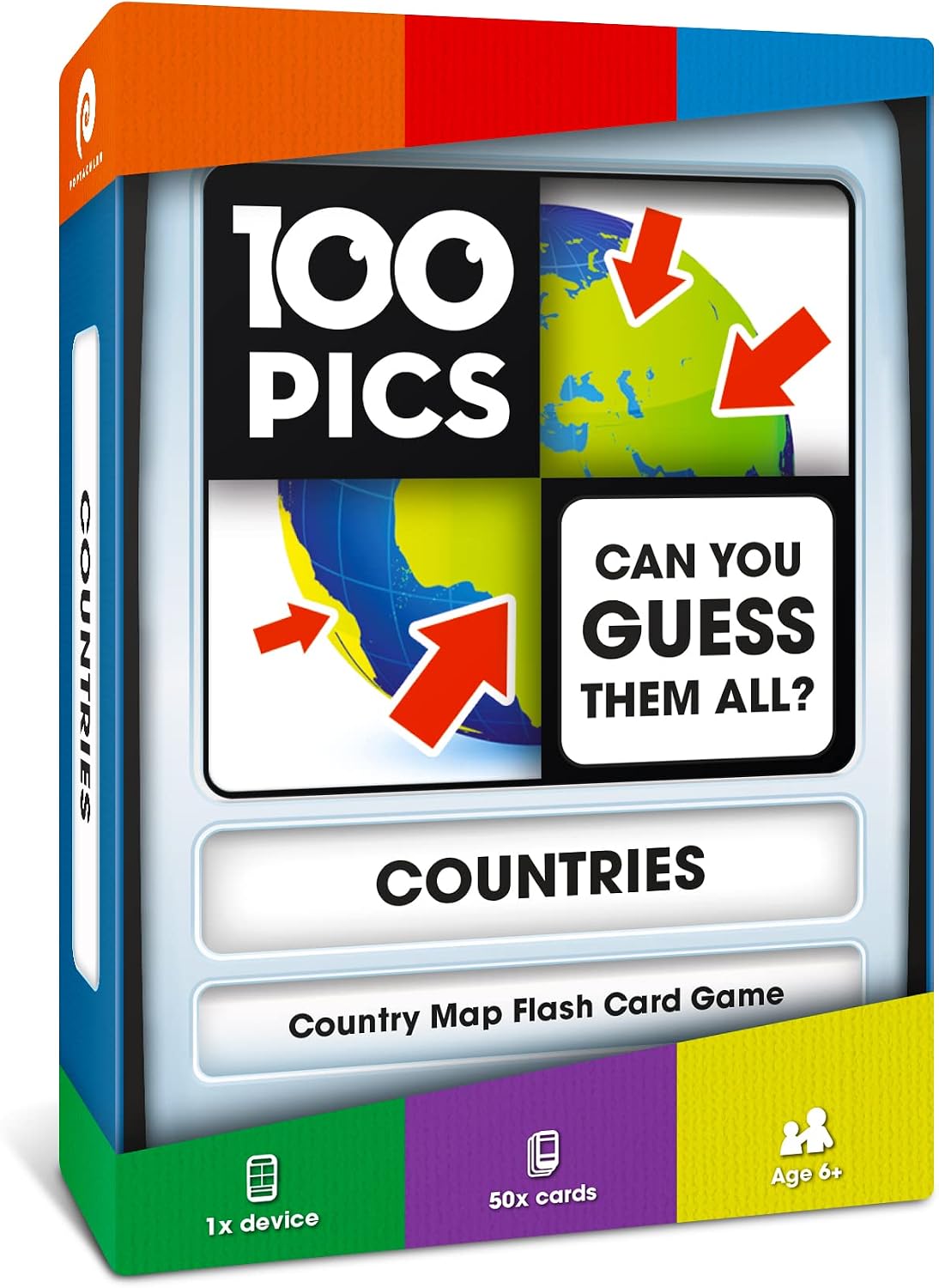 Logos Travel Game - Guess 100 Logos | Flash Cards with Slide Reveal Case | Card Game, Gift, Stocking Stuffer | Hours of Fun for Kids and Adults | Ages 6+