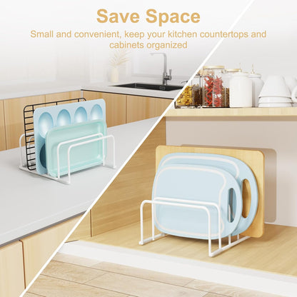 Fikoksol Cutting Board Organizer Storage, Baking Sheet Rack under Cabinet | Heavy Duty Cookie Sheet Organizer, Metal Cutting Board Holder, Space-saving Plate Holder for Cabinet, Tray Divider for Drawer