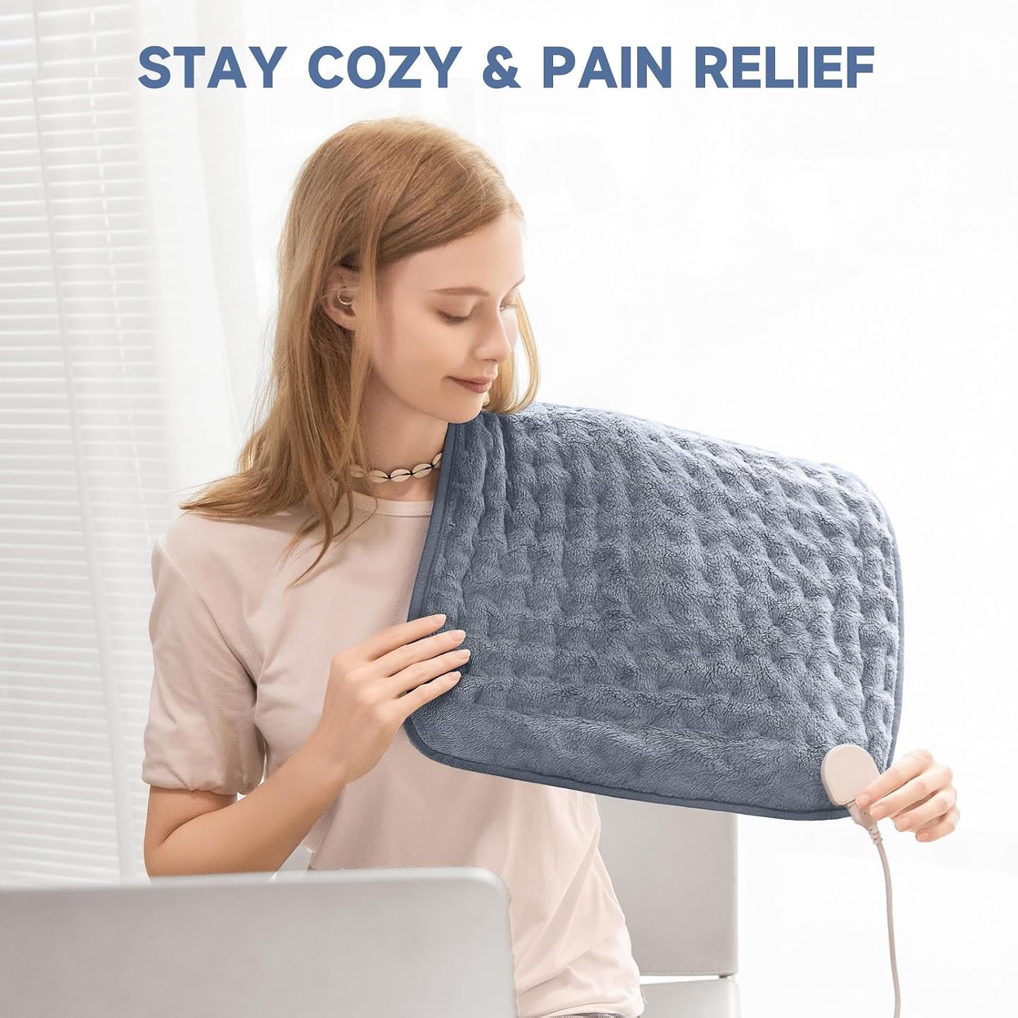 Heating Pad for Back, Neck, and Shoulder Pain Relief, Electric Heat Pad with 6 Heat Levels, Moist Heat Option, Auto Shut-Off, Birthday Christmas Gift for Women Men Mom Dad Grandma, Gift for her