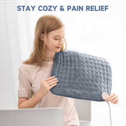 Heating Pad for Back, Neck, and Shoulder Pain Relief, Electric Heat Pad with 6 Heat Levels, Moist Heat Option, Auto Shut-Off, Birthday Christmas Gift for Women Men Mom Dad Grandma, Gift for her