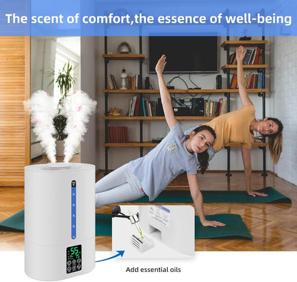 Coolfiqu 6L Humidifiers for Bedroom Large Room Home,Cool and Warm Humidifier for Baby and Plants Hot Mist Top Fill Desk Humidifier Oil Diffuser,Quiet,Auto Mode,360°Nozzle-Midnight Black(2026 Upgraded)