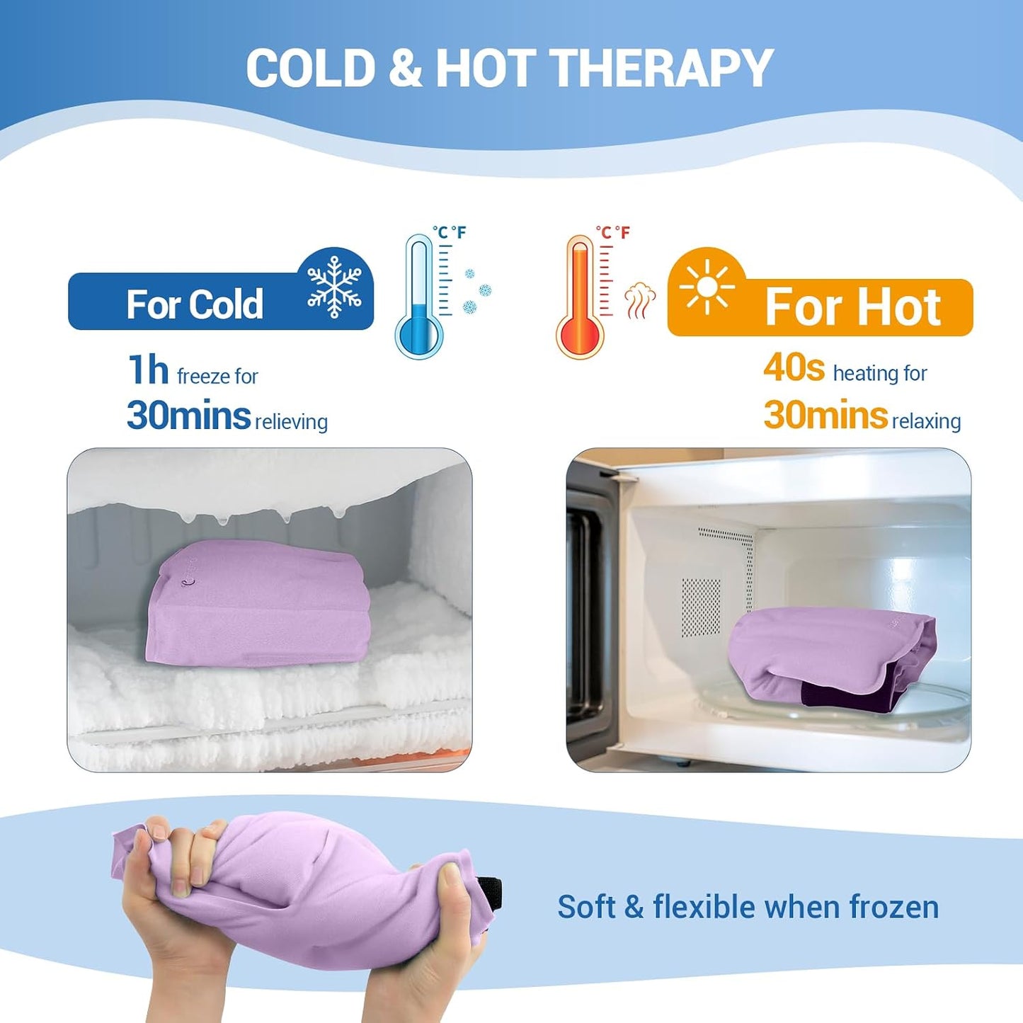 Comfytemp Ankle Foot Ice Pack Wrap for Plantar Fasciitis Relief, FSA Eligible HSA, Ankles Brace for Sprain Pain, Heel Spur, Swelling, Achilles Tendonitis, Hot Cold Gel Ice Pack for Injuries Reusable