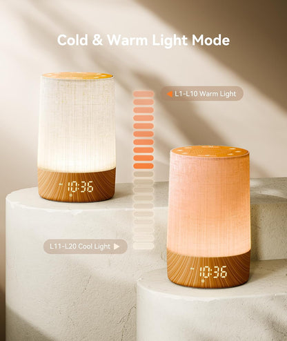Dreamegg Sunrise Alarm Clock, Sound Machine with 29 Soothing Sounds | Cold & Warm Light Mode, Favorite Mode, 20-level Brightness, Dimmable Display, Wake Up Light, White Noise Machine for Home