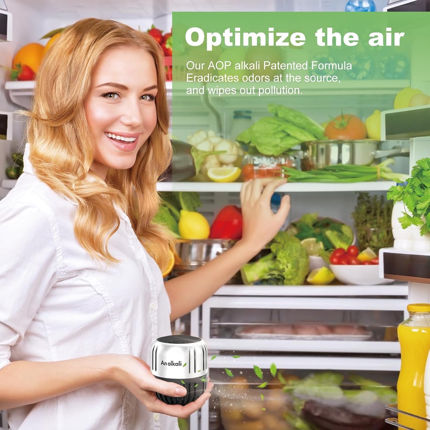 2 Pack Refrigerator Deodorizer Odor Eliminator | Works for Fridge, Freezer, Room, RV & New Home, Superior to Baking Soda