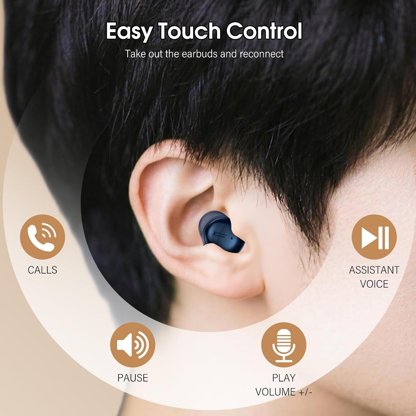 Sleep Earbuds Bluetooth 5.4, Mini Light-Weight Headphones for Side Sleepers | Features Sleep Mode & Built-in White Noise for Relaxing. 48H Battery & Clear Calls. Perfect Mini Earphones for Sound Sleep