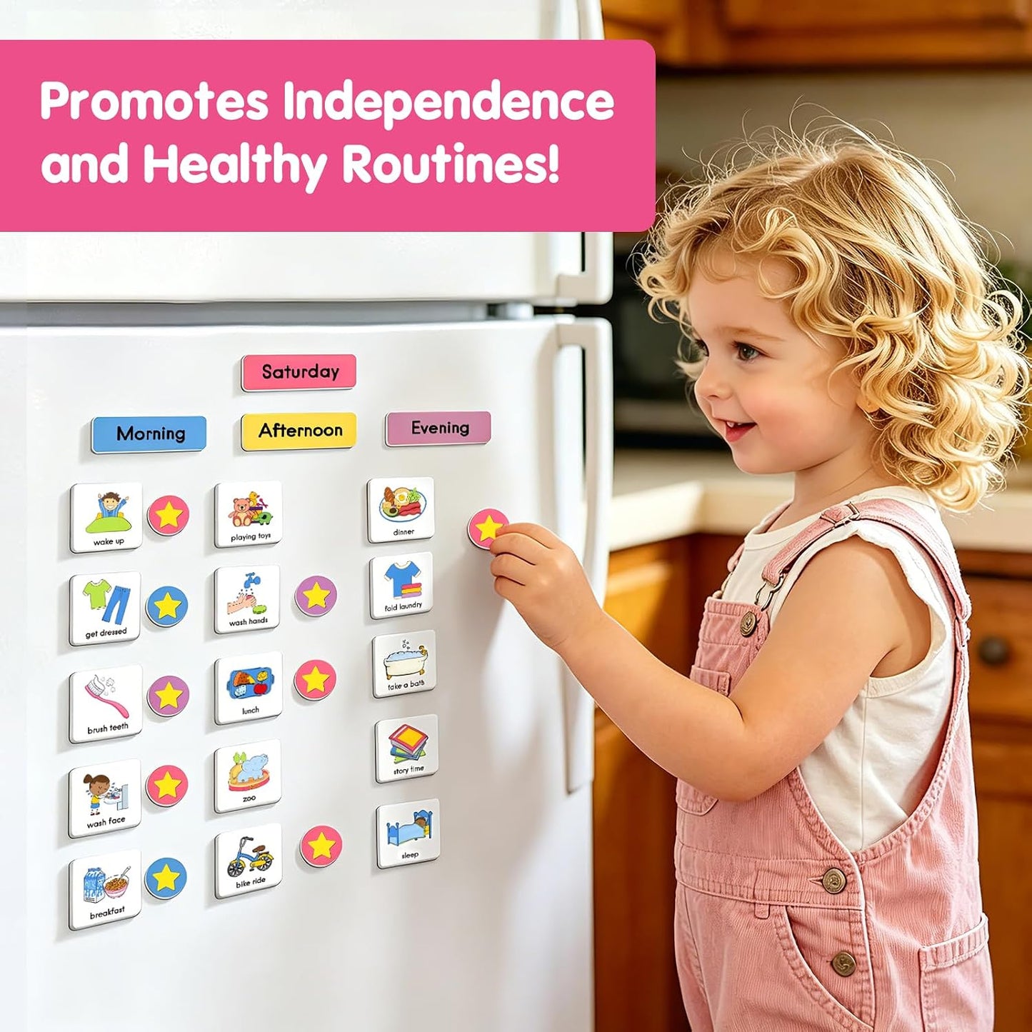 Large Visual Schedule for Kids Chore Reward Chart,Bedtime Routine Chart for Toddlers,Double Side Weekly Planner Board With 109 Cards for Home School Planner,Autism Learning Materials.