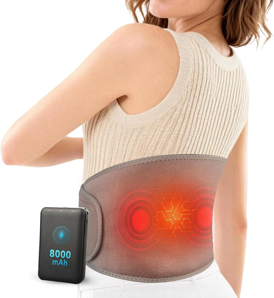 Cordless Heating Pad with Massager for Lower Back with 3 Heat 3 Vibration