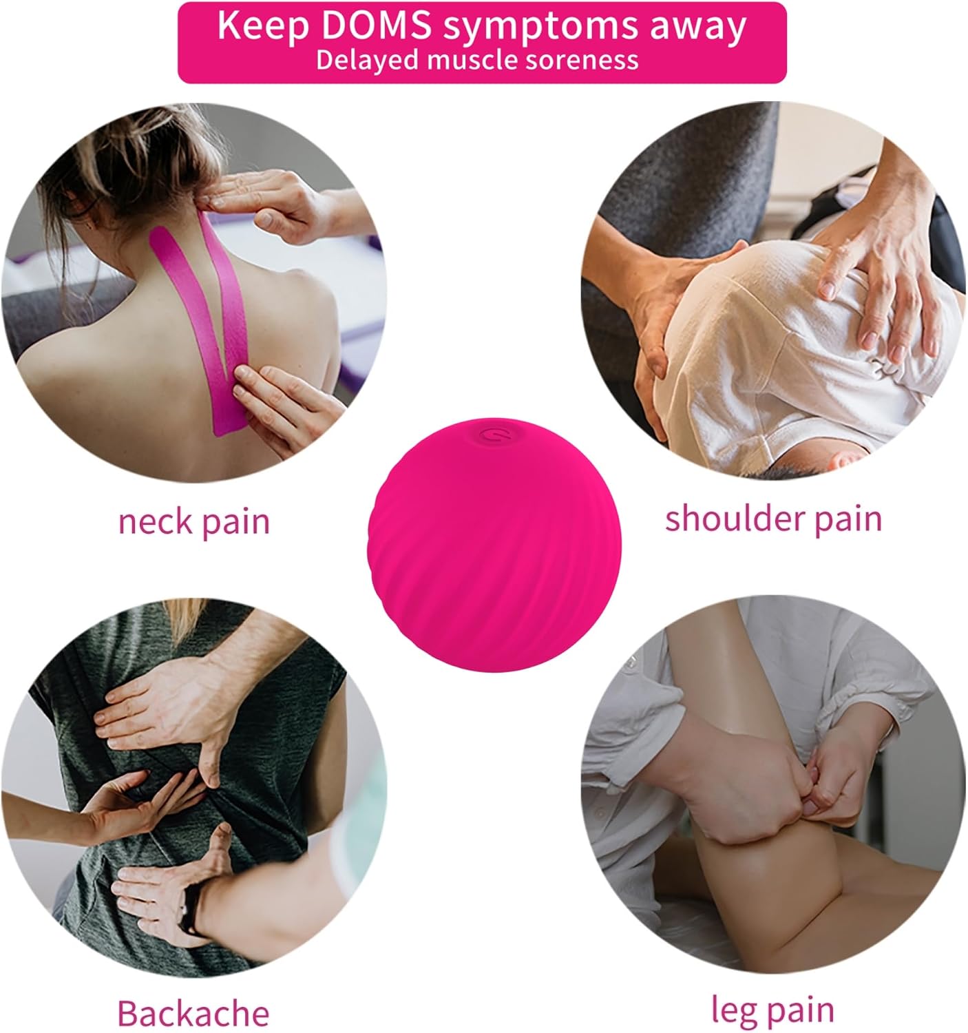 Handheld Portable Massage Electric Vibrating Waterproof Balls for Myofascial Release, Trigger Point Therapy, Muscle Knots, and Yoga Therapy, Pain Relief & Muscle Recovery. (Purple)
