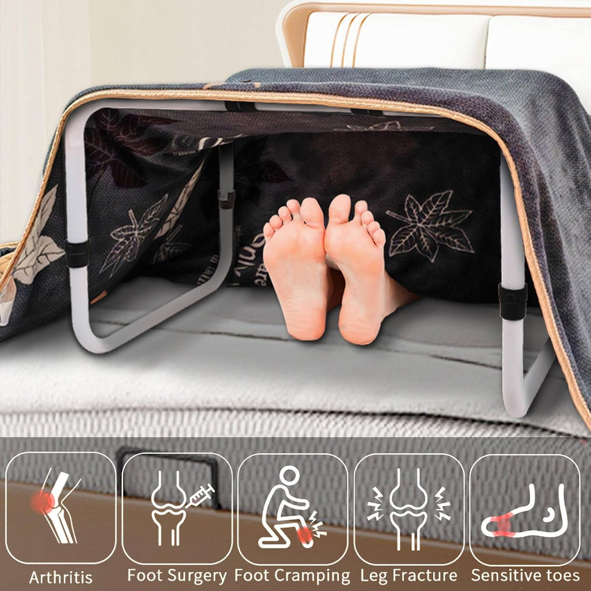 Blanket Lifter for Feet, Adjustable Height Blanket Lifters for Foot of Bed, Aluminum Alloy Blanket Lifter for Foot Toes