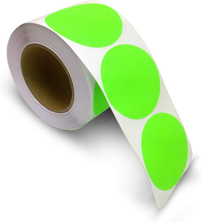 Blank Color Coding Stickers, Writable Surface â€“ 500 Permanent Labels per Roll (Yellow Fluorescent, 1.5" Circle)