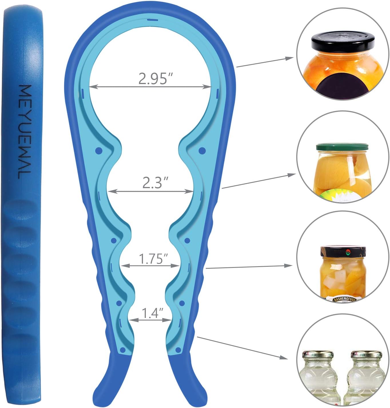 Jar Opener Bottle Opener for Weak Hands, 5 in 1 Multi Function Can Opener Bottle Opener Kit with Silicone Handle Easy to Use for Children, Elderly and Arthritis Sufferers (New red)