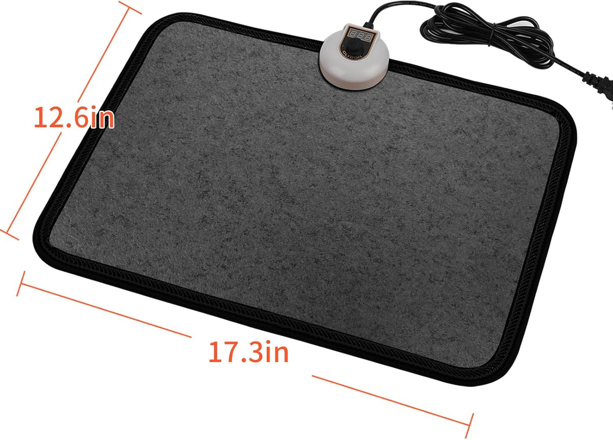 Electric Heated Floor Mats Under Desk, Heated Foot Warmer - 110v Toes Warming Heater for Office and Home(Stone Grain)
