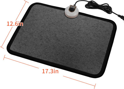 Electric Heated Floor Mats Under Desk, Heated Foot Warmer - 110v Toes Warming Heater for Office and Home(Stone Grain)