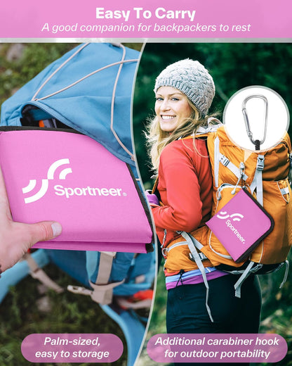 Sportneer Sitting Pad, 0.13lbs Lightweight Waterproof Folding Seat Pad for Backpacking, 15.75'' x 15.75'' Portable Camping Seat Mat for Hiking, Picnics & Outdoor Use