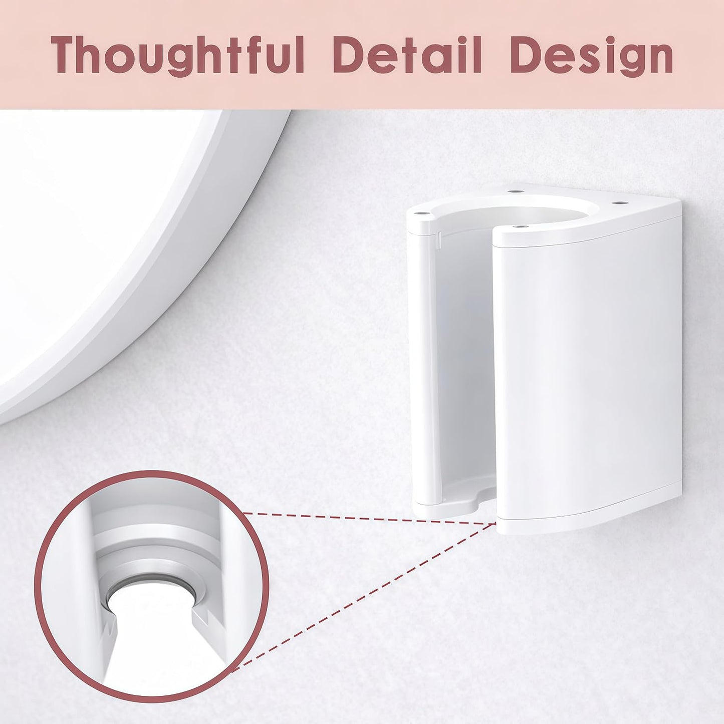 Hot Tools Organizer, Hair Tool Organizer Wall Mount Aluminum Alloy, Space-Saving Curling Iron Holder for Vanity & Bathroom with Stainless Steel Cups White CHOCHOYAH