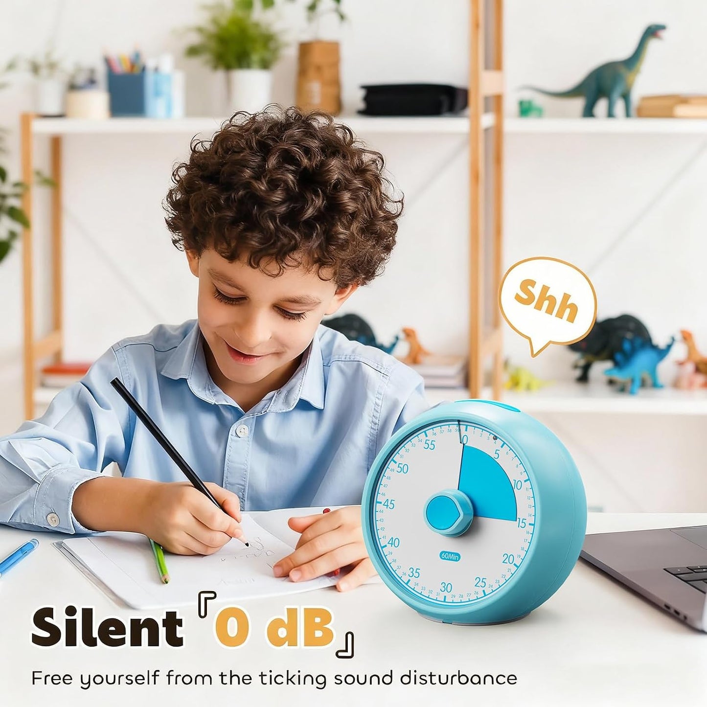 Visual Timer for Kids 60-Minute Countdown Timer with Optional Alarm, Focus Tool for ADHD & Autism, Time Management for Homework, Chores, Office, Kitchen, Teaching & Study Routines (Purple)
