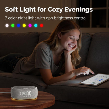 1Mii White Noise Machine with Alarm Clock, Sound Machine for Sleeping