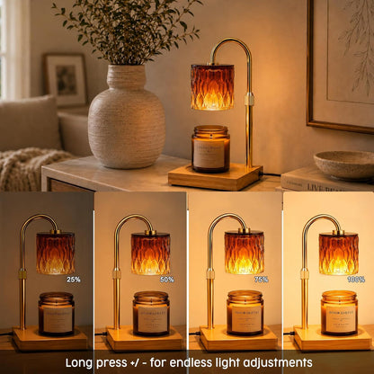 Candle Warmer Lamp with 3 Bulbs, Adjustable Height Dimmable Candle Warmer with Timer, Candle Lamp with Charming Gift Box Ribbon,Birthday Gifts for Women Mom, House Warming Gifts New Home Decor