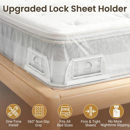 INSMART Sheet Holders - Bed Sheet Holder for Corners&Sides, Strong Elastic Sheet Straps/Grippers. Keep Sheets Firm&Tightt, No More Loose Sheets, Universal Fit and Easy Installation