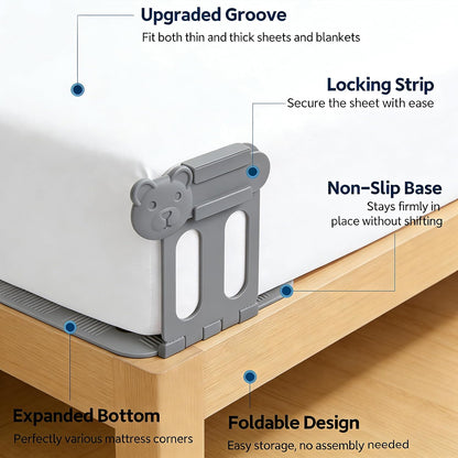 4-Pack Bed Sheet Holders for Corners, Heavy-Duty Mattress Straps with Reinforced Clips, Fabric-Safe Sheet Grippers, Universal Fit forFit All Sheet Size (White)