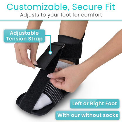 Vive Plantar Fasciitis Stretcher - Foot & Calf Stretcher for Men & Women | Achilles Tendonitis Brace Sling for Pain Relief - Dorsiflexion Therapy, Adjustable - Lightweight Arch & Heel Support