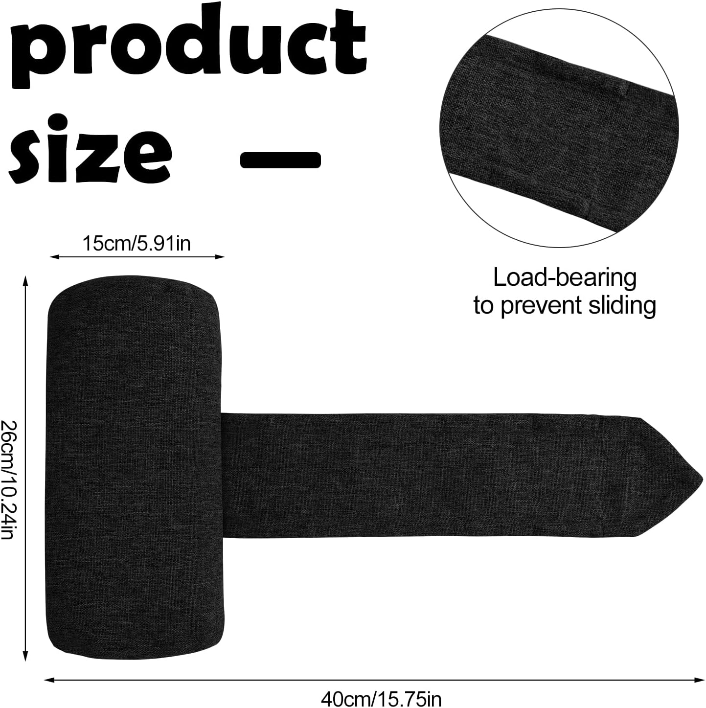 Marsui 2 Pcs Chaise Lounge Headrest Pillow Beach Chair Pillow for Adult Outdoor All Weather Patio Swim Pool Sunbathing Recliner Neck Rest Cushion Supplies with Non Slip Weighted Tail(Dark Grey)