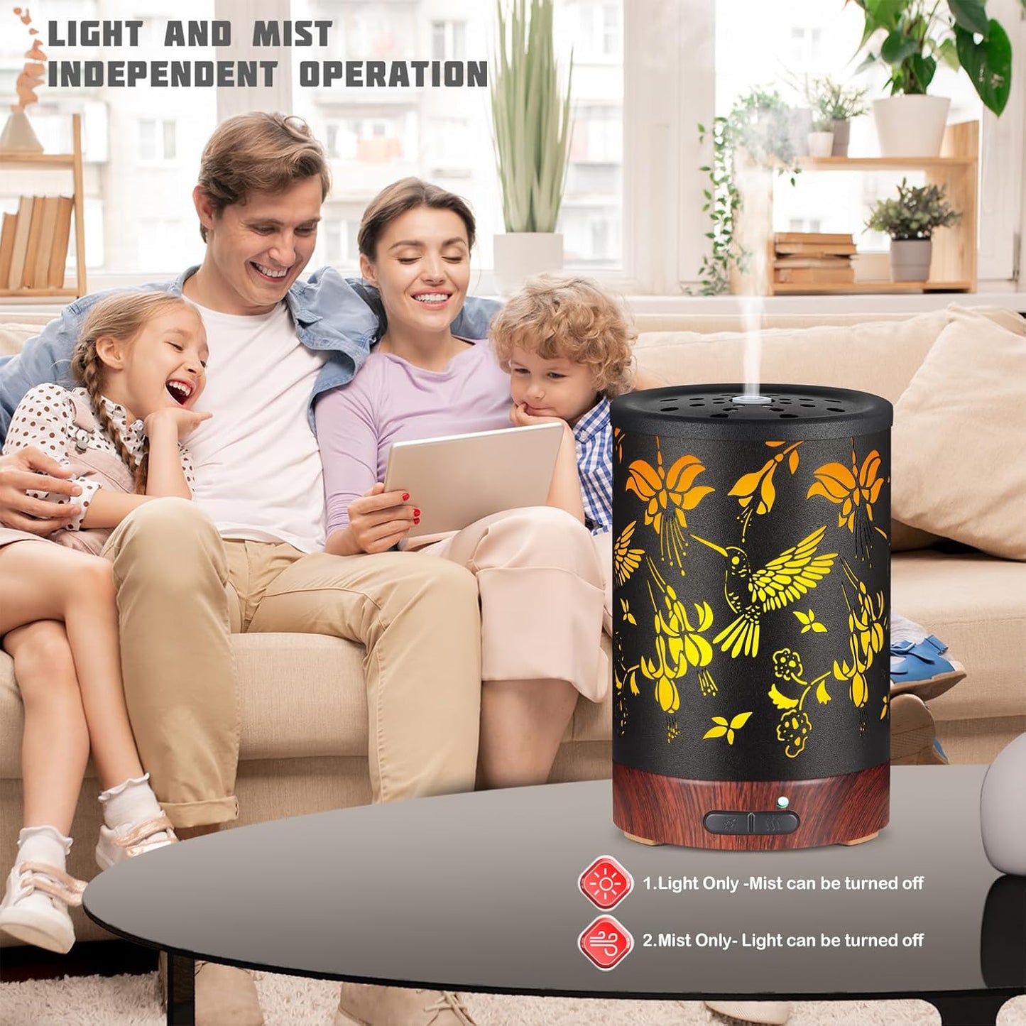 Tree Essential Oils Diffuser for Home 150ML Aromatherapy Diffuser | Birthday Gifts for Women mom,Metal Cool Mist Humidifier with 7 Colors Lights Waterless Auto Off Air Diffusers