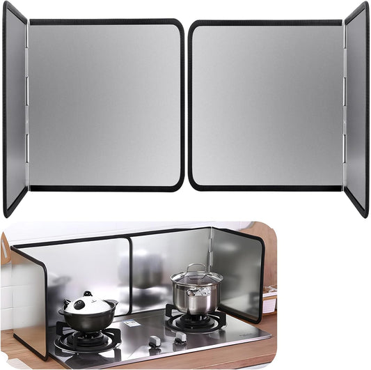 Foldable Stove Splatter Guard Grease Shield Nonstick Oil Stove Splash Guard Cooking Splatter Screen Kitchen Backsplash Protector For Stove Top Wall Gas Range Frying Pan Camping… (Height 40cm)