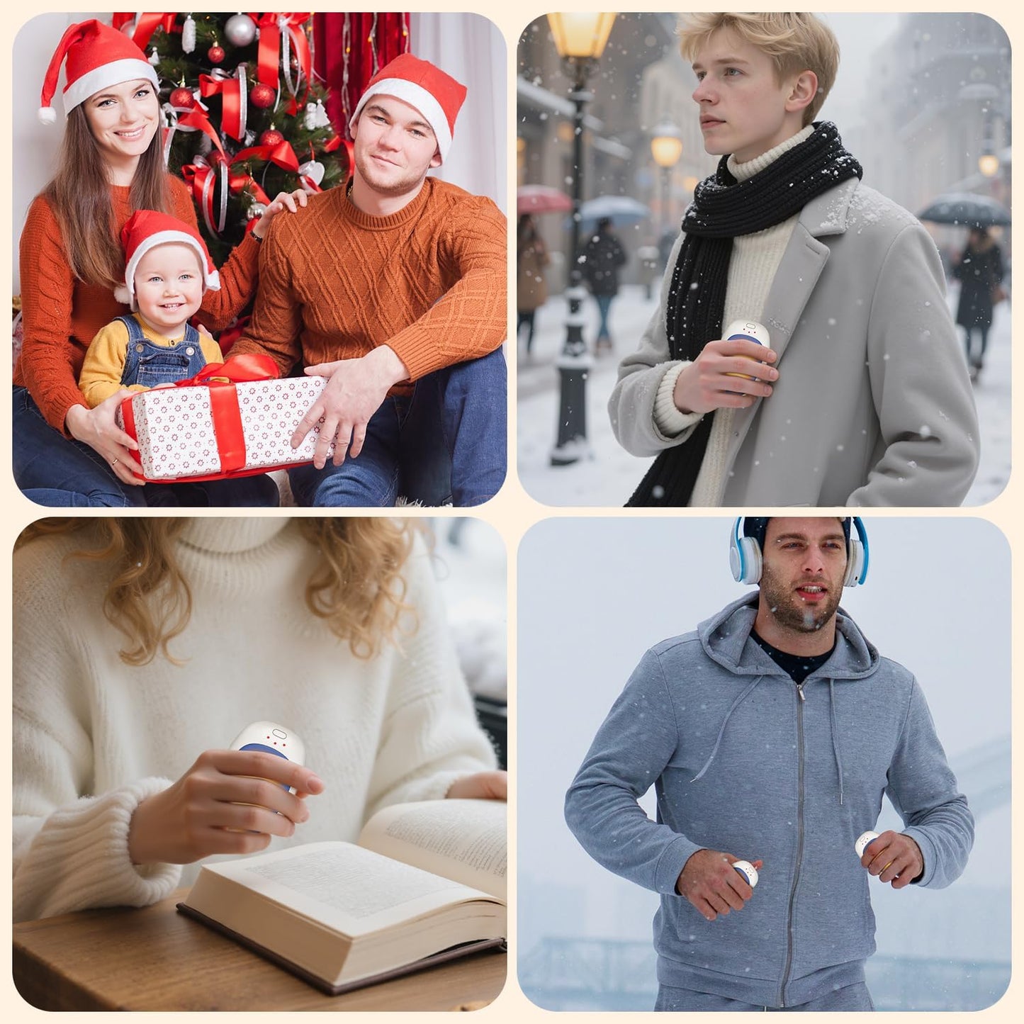infray Hand Warmers Rechargeable, 2 Pack Electric Hand Warmer Reusable USB Pocket Warmer, 3 Settings Heated Portable AI Handwarmer Great Gifts for Christmas, Outdoor, Golf, Hunting