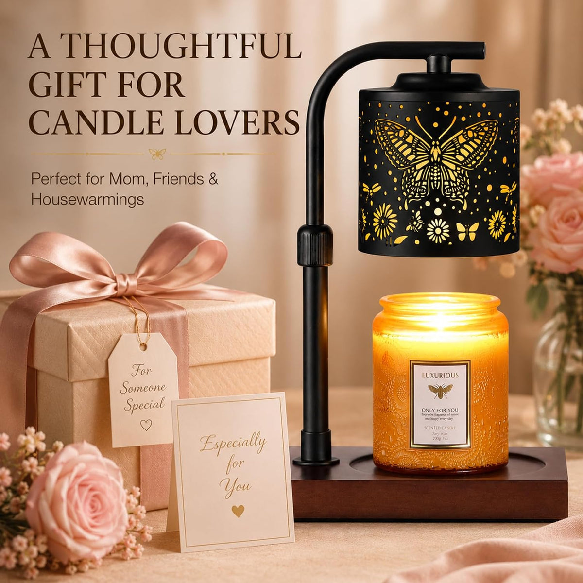 Candle Warmer Lamp Adjustable Height Dimmable for Jar Candles Hummingbird