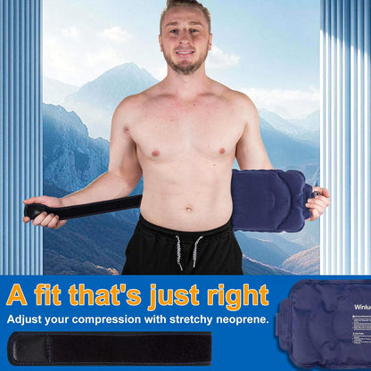 Reusable Gel Ice Pack 2 Piece Set Soft Cold Hot Compress Wraps with Straps