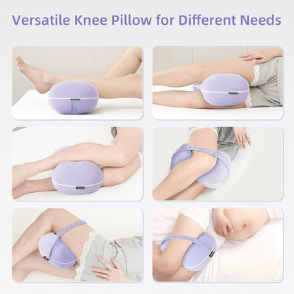 Knee Pillow for Side Sleepers - Cooling Pillow Between Legs for Side Sleeping - Memory Foam Knee Pillow with Strap for Hip Pain & Spine Alignment (Blue)