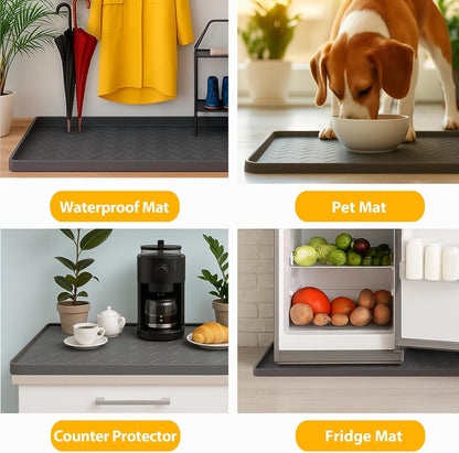 TigeJoy Under Sink Mats for Kitchen Waterproof 34" x 22", Cabinet Liner | Leak-Proof Silicone Mat Sink Protector, Kitchen Essentials Organizer and Storage,Boot or Shoe Tray, Pet Feeding Mat
