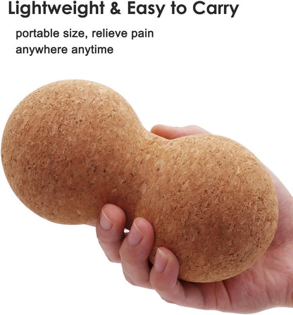 KITWILD Cork Peanut Massage Ball | Peanut Double Lacrosse Massage Ball, Deep Tissue Muscle Massage, Myofascial Release, Muscle Knots, Yoga Therapy