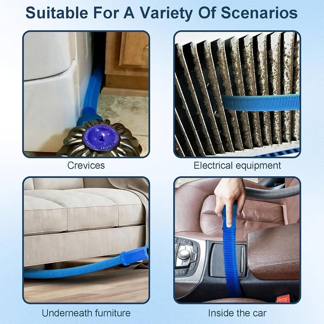 2026 Upgraded Dryer Lint Vac Attachment Compatible with All Vacuum Cleaner, Universal Dryer Vent Cleaner Kit, Dryer Vacuum Hose Attachment, Deep Cleaning Tools for Clogged Ducts & Lint Removal
